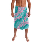 Hereditary Cancer Awareness Australia Indigenous Lavalava Pink and Teal - Aussie Hoodie