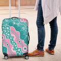 Hereditary Cancer Awareness Australia Indigenous Luggage Cover Pink and Teal - Aussie Hoodie
