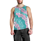 Hereditary Cancer Awareness Australia Indigenous Men Tank Top Pink and Teal - Aussie Hoodie