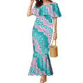 Hereditary Cancer Awareness Australia Indigenous Mermaid Dress Pink and Teal - Aussie Hoodie