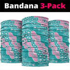 Hereditary Cancer Awareness Australia Indigenous Neck Gaiter Pink and Teal - Aussie Hoodie