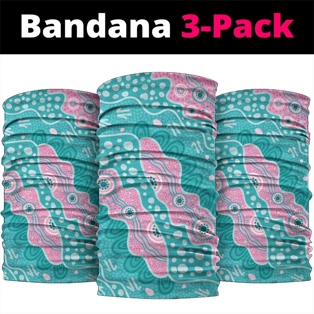 Hereditary Cancer Awareness Australia Indigenous Neck Gaiter Pink and Teal - Aussie Hoodie