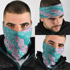 Hereditary Cancer Awareness Australia Indigenous Neck Gaiter Pink and Teal - Aussie Hoodie