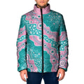 Hereditary Cancer Awareness Australia Indigenous Padded Jacket Pink and Teal - Aussie Hoodie