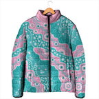Hereditary Cancer Awareness Australia Indigenous Padded Jacket Pink and Teal - Aussie Hoodie