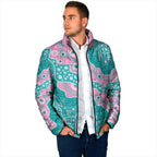 Hereditary Cancer Awareness Australia Indigenous Padded Jacket Pink and Teal - Aussie Hoodie