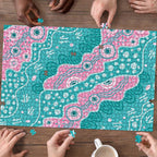 Hereditary Cancer Awareness Australia Indigenous Puzzle Pink and Teal - Aussie Hoodie