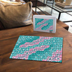 Hereditary Cancer Awareness Australia Indigenous Puzzle Pink and Teal - Aussie Hoodie
