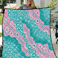 Hereditary Cancer Awareness Australia Indigenous Quilt Pink and Teal - Aussie Hoodie