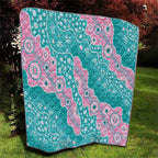 Hereditary Cancer Awareness Australia Indigenous Quilt Pink and Teal - Aussie Hoodie