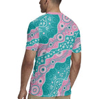 Hereditary Cancer Awareness Australia Indigenous Rugby Jersey Pink and Teal - Aussie Hoodie