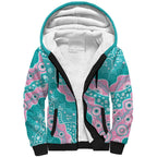 Hereditary Cancer Awareness Australia Indigenous Sherpa Hoodie Pink and Teal - Aussie Hoodie
