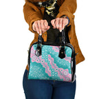 Hereditary Cancer Awareness Australia Indigenous Shoulder Handbag Pink and Teal - Aussie Hoodie