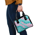 Hereditary Cancer Awareness Australia Indigenous Shoulder Handbag Pink and Teal - Aussie Hoodie