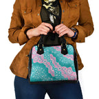 Hereditary Cancer Awareness Australia Indigenous Shoulder Handbag Pink and Teal - Aussie Hoodie