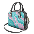 Hereditary Cancer Awareness Australia Indigenous Shoulder Handbag Pink and Teal - Aussie Hoodie