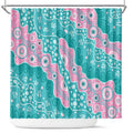 Hereditary Cancer Awareness Australia Indigenous Shower Curtain Pink and Teal - Aussie Hoodie