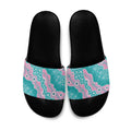 Hereditary Cancer Awareness Australia Indigenous Slide Sandals Pink and Teal - Aussie Hoodie