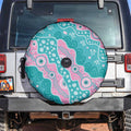 Hereditary Cancer Awareness Australia Indigenous Spare Tire Cover Pink and Teal - Aussie Hoodie