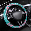 Hereditary Cancer Awareness Australia Indigenous Steering Wheel Cover Pink and Teal - Aussie Hoodie