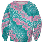 Hereditary Cancer Awareness Australia Indigenous Sweatshirt Pink and Teal - Aussie Hoodie
