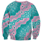 Hereditary Cancer Awareness Australia Indigenous Sweatshirt Pink and Teal - Aussie Hoodie