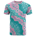 Hereditary Cancer Awareness Australia Indigenous T Shirt Pink and Teal - Aussie Hoodie
