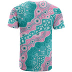 Hereditary Cancer Awareness Australia Indigenous T Shirt Pink and Teal - Aussie Hoodie