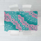 Hereditary Cancer Awareness Australia Indigenous Tablecloth Pink and Teal - Aussie Hoodie