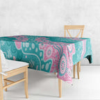 Hereditary Cancer Awareness Australia Indigenous Tablecloth Pink and Teal - Aussie Hoodie