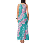 Hereditary Cancer Awareness Australia Indigenous Tank Maxi Dress Pink and Teal - Aussie Hoodie
