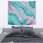 Hereditary Cancer Awareness Australia Indigenous Tapestry Pink and Teal - Aussie Hoodie