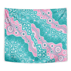 Hereditary Cancer Awareness Australia Indigenous Tapestry Pink and Teal - Aussie Hoodie
