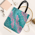 Hereditary Cancer Awareness Australia Indigenous Tote Bag Pink and Teal - Aussie Hoodie