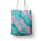 Hereditary Cancer Awareness Australia Indigenous Tote Bag Pink and Teal - Aussie Hoodie
