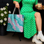 Hereditary Cancer Awareness Australia Indigenous Tote Bag Pink and Teal - Aussie Hoodie