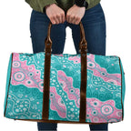 Hereditary Cancer Awareness Australia Indigenous Travel Bag Pink and Teal - Aussie Hoodie