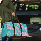 Hereditary Cancer Awareness Australia Indigenous Travel Bag Pink and Teal - Aussie Hoodie