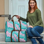 Hereditary Cancer Awareness Australia Indigenous Travel Bag Pink and Teal - Aussie Hoodie