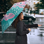 Hereditary Cancer Awareness Australia Indigenous Umbrella Pink and Teal - Aussie Hoodie