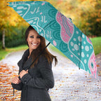 Hereditary Cancer Awareness Australia Indigenous Umbrella Pink and Teal - Aussie Hoodie