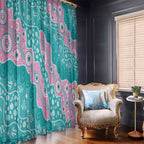 Hereditary Cancer Awareness Australia Indigenous Window Curtain Pink and Teal - Aussie Hoodie