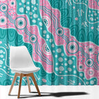 Hereditary Cancer Awareness Australia Indigenous Window Curtain Pink and Teal - Aussie Hoodie