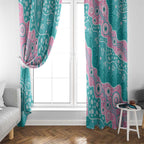 Hereditary Cancer Awareness Australia Indigenous Window Curtain Pink and Teal - Aussie Hoodie