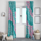 Hereditary Cancer Awareness Australia Indigenous Window Curtain Pink and Teal - Aussie Hoodie
