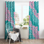 Hereditary Cancer Awareness Australia Indigenous Window Curtain Pink and Teal - Aussie Hoodie