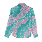 Hereditary Cancer Awareness Australia Indigenous Women Casual Shirt Pink and Teal - Aussie Hoodie