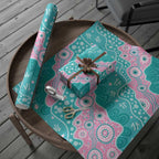 Hereditary Cancer Awareness Australia Indigenous Wrapping Paper Pink and Teal