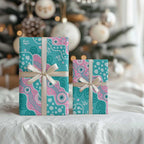 Hereditary Cancer Awareness Australia Indigenous Wrapping Paper Pink and Teal