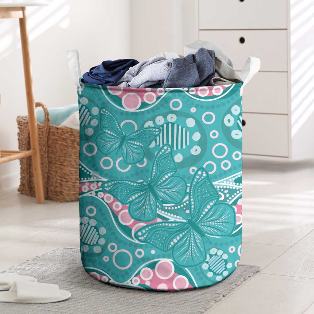 Australia Hereditary Cancer Awareness Laundry Basket Aboriginal Butterflies - Aussie Hoodie